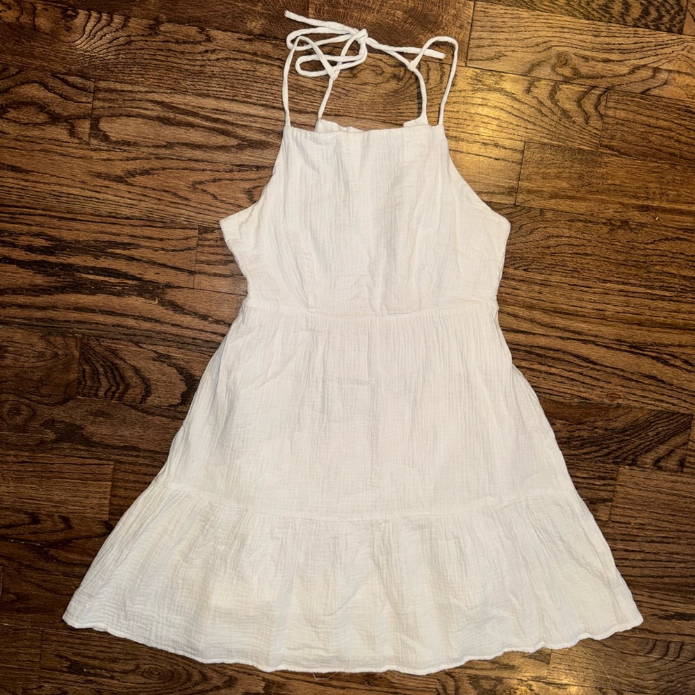 Dear John Small Cotton Babydoll Tiered Mini Dress Gauze Sleeveless Graduation